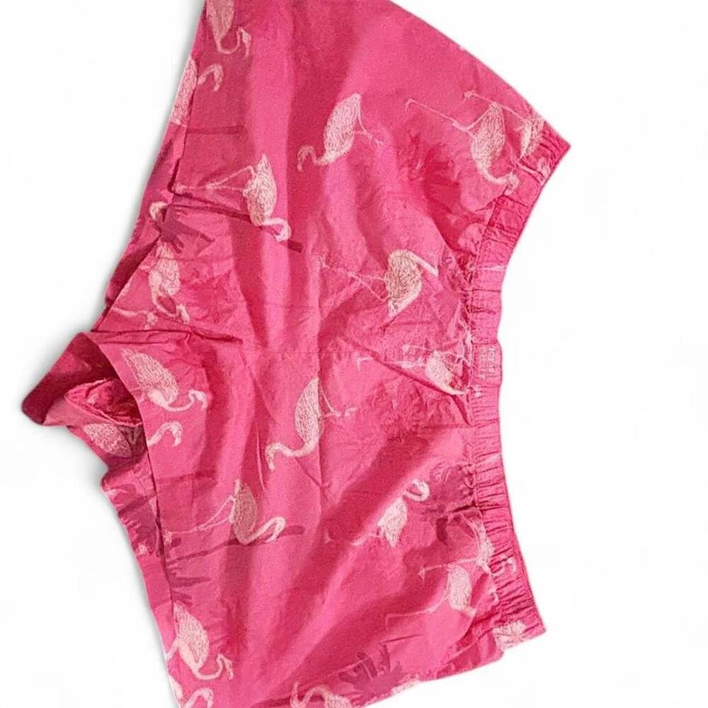 Victoria's Secret Flamingo Pajama Shorts XXL Pink White Cotton Sleepwear